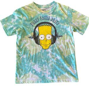 Bart Simpson Funky Fresh Beats Tie Dye T-Shirt Kids XS (6/7) | The Simpsons